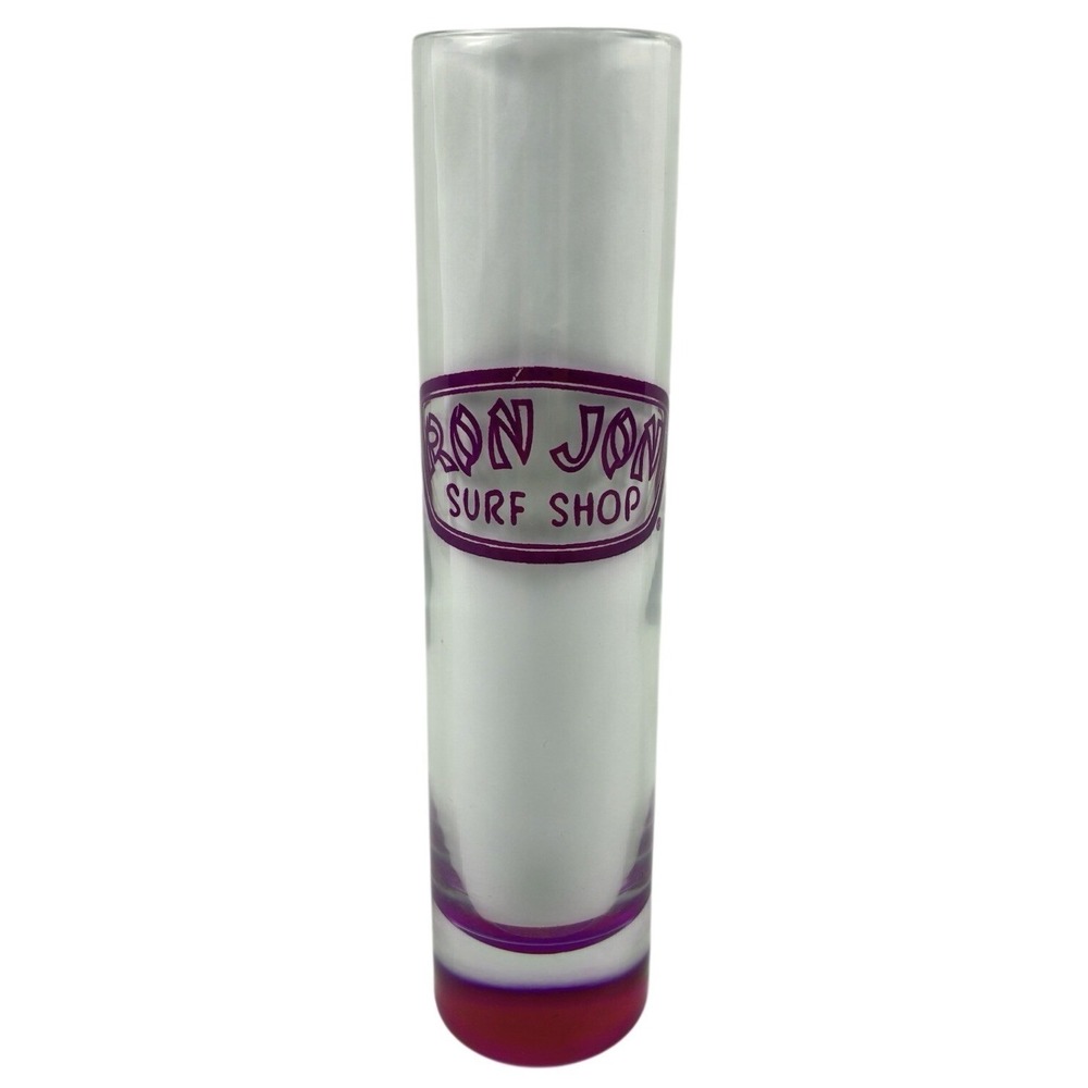 Ron Jon Surf Shop Tall Shot Glass Souvenir 7.5' Barware Bar Florida Purple